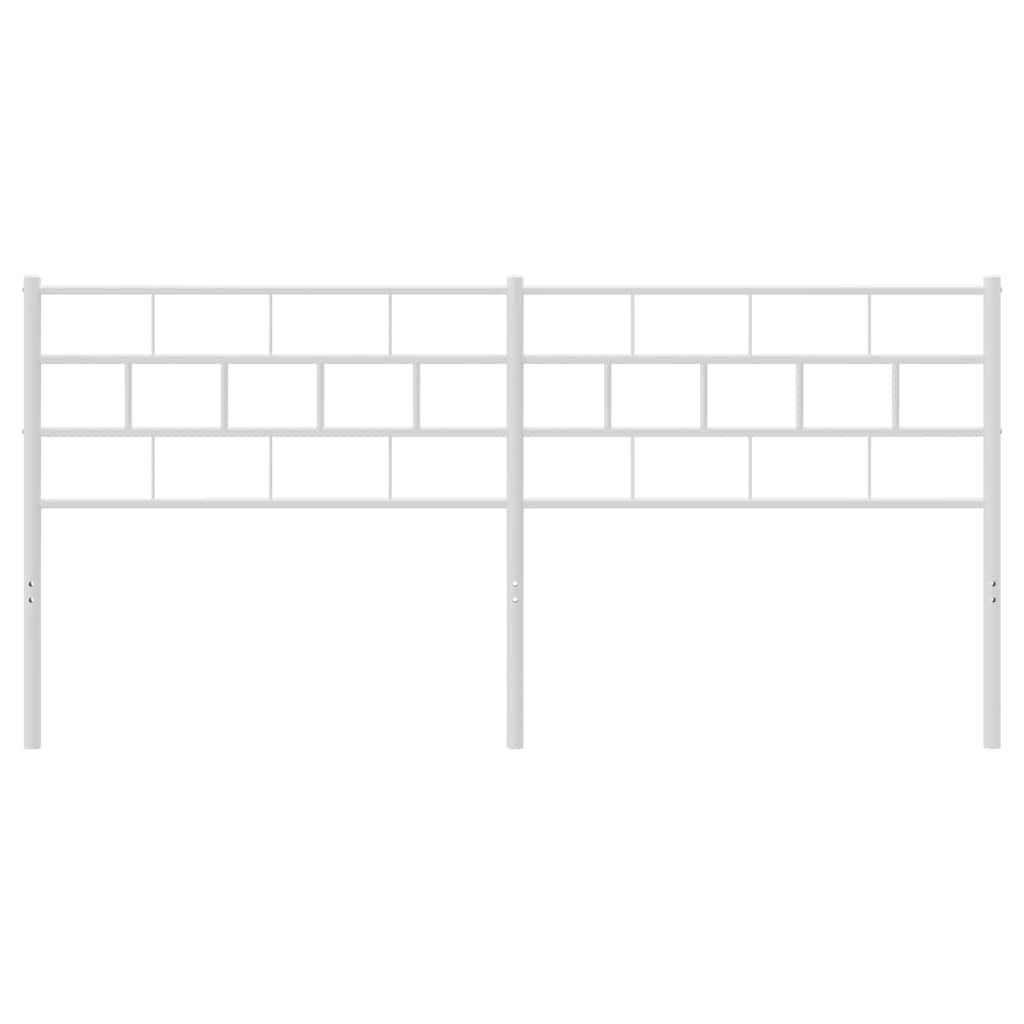 vidaXL Tăblie de pat metalică, alb, 180 cm