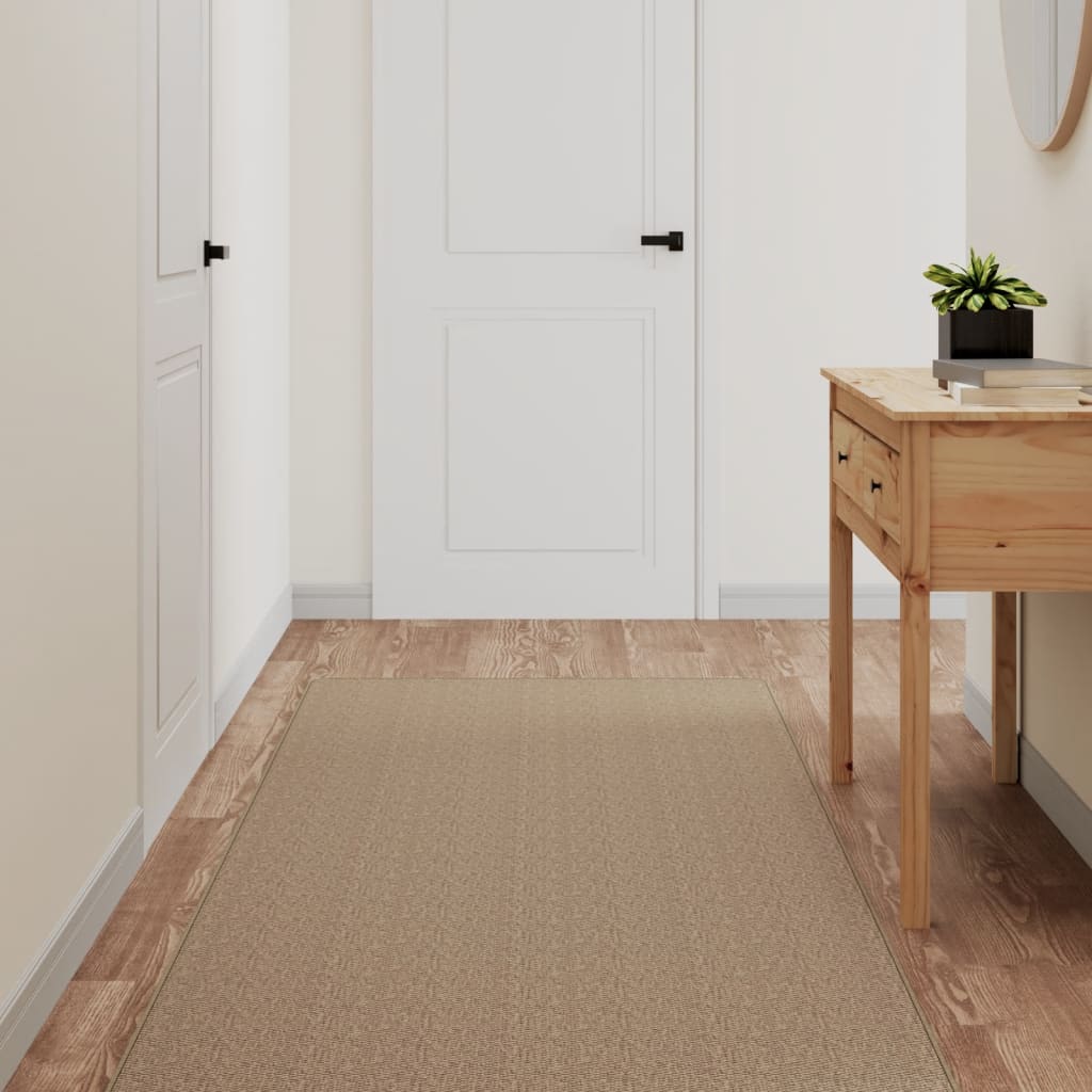 vidaXL Covor traversă aspect sisal, nisipiu, 80x200 cm vidaXL Covor traversă aspect sisal, nisipiu, 80x200 cm