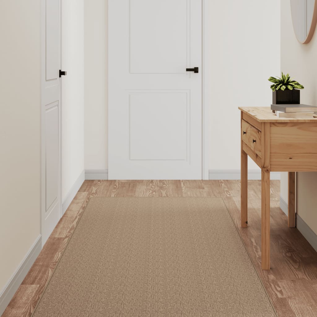 vidaXL Covor traversă aspect sisal, nisipiu, 80x250 cm vidaXL Covor traversă aspect sisal, nisipiu, 80x250 cm