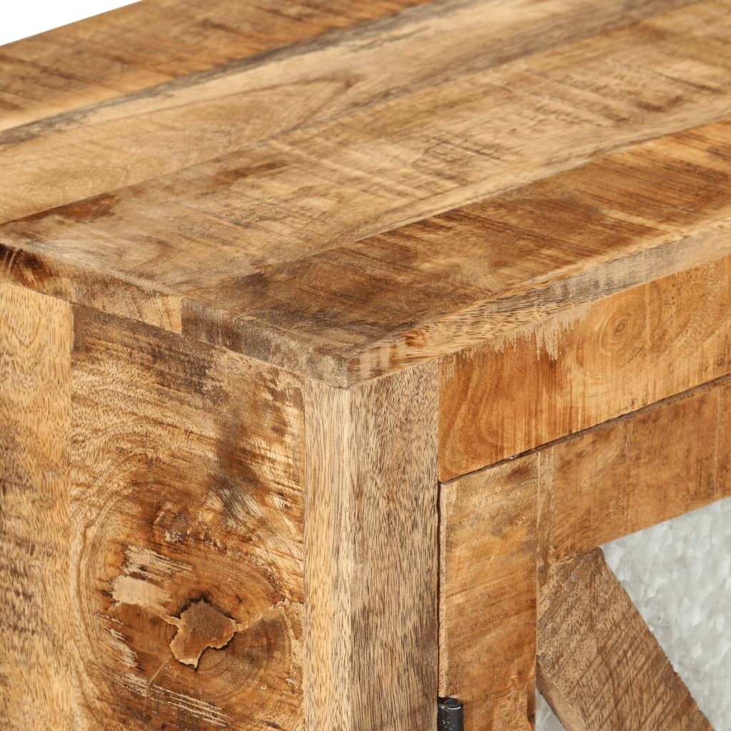 vidaXL Dulap, 80x30x71 cm, lemn masiv de mango brut și metal