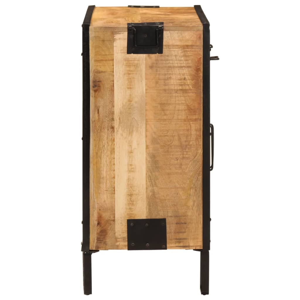 vidaXL Dulap, 80x31x66 cm, lemn masiv de mango brut și metal vidaXL Dulap, 80x31x66 cm, lemn masiv de mango brut și metal