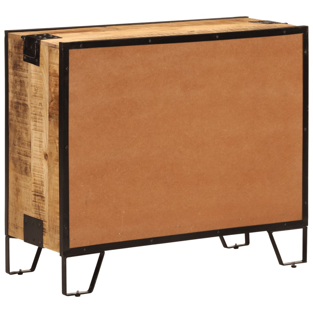 vidaXL Dulap, 80x31x66 cm, lemn masiv de mango brut și metal vidaXL Dulap, 80x31x66 cm, lemn masiv de mango brut și metal