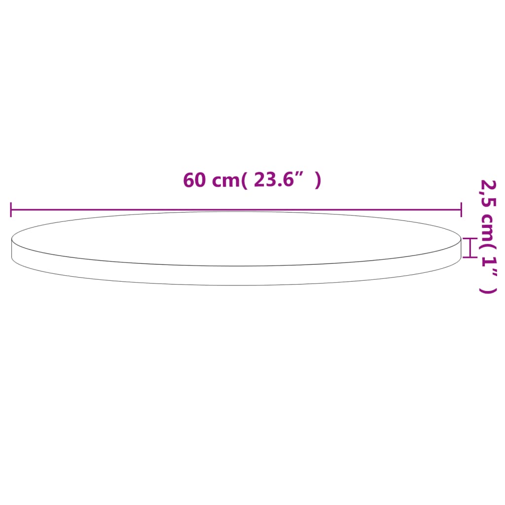 vidaXL Blat de masă rotund, Ø60x2,5 cm, lemn masiv de fag vidaXL Blat de masă rotund, Ø60x2,5 cm, lemn masiv de fag