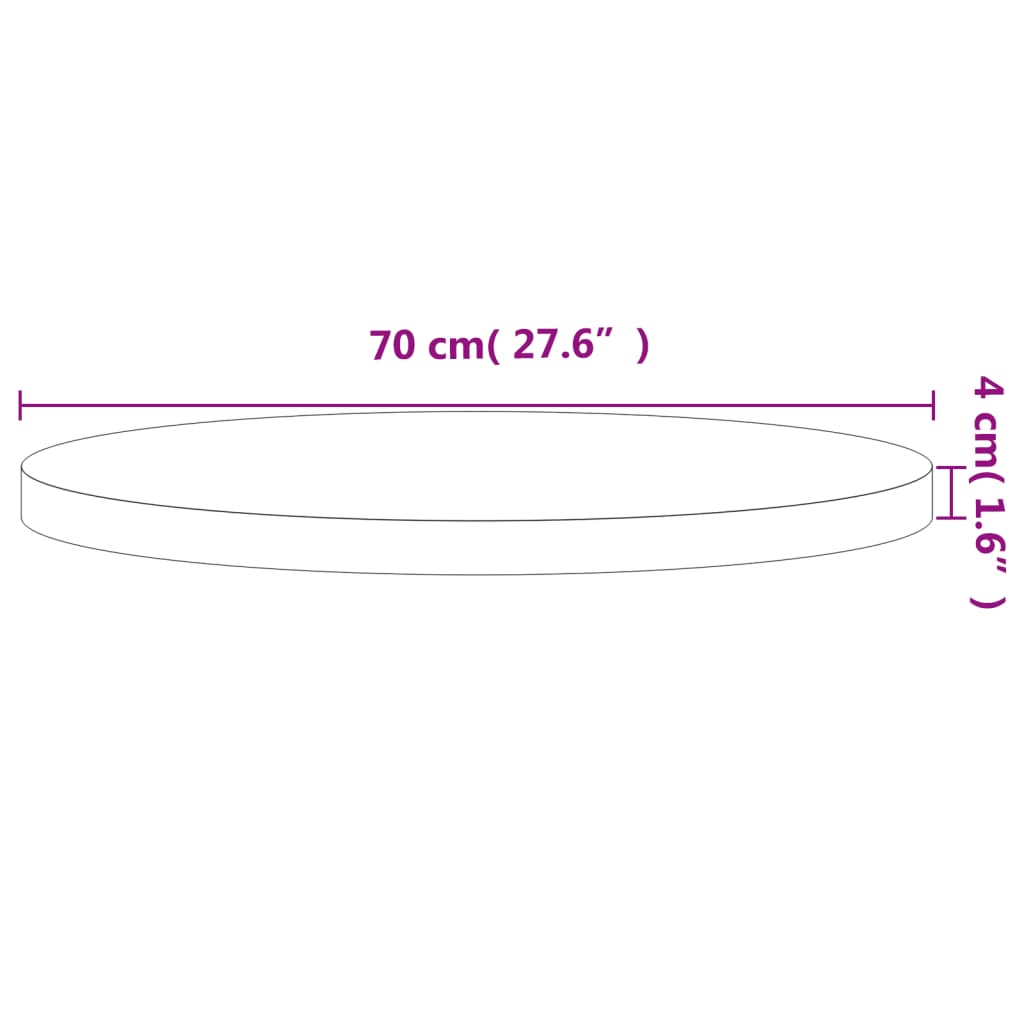 vidaXL Blat de masă rotund, Ø70x4 cm, lemn masiv de fag vidaXL Blat de masă rotund, Ø70x4 cm, lemn masiv de fag