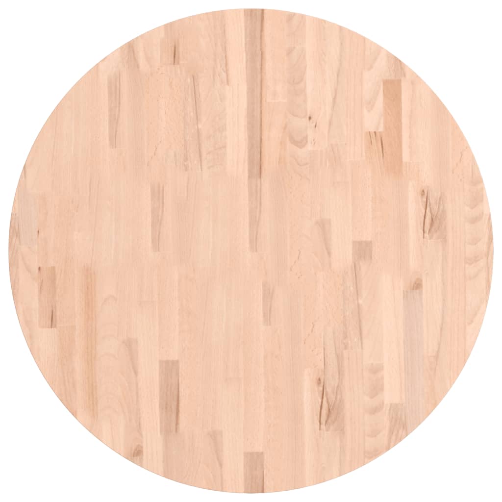 vidaXL Blat de masă rotund, Ø80x4 cm, lemn masiv de fag vidaXL Blat de masă rotund, Ø80x4 cm, lemn masiv de fag