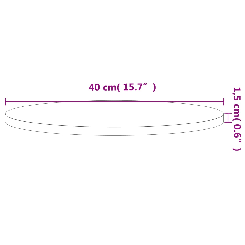 vidaXL Blat de masă rotund, Ø40x1,5 cm, lemn masiv de fag vidaXL Blat de masă rotund, Ø40x1,5 cm, lemn masiv de fag