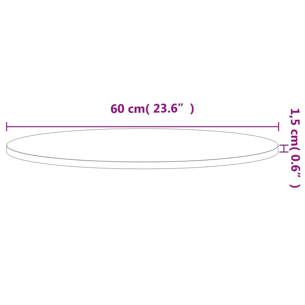 vidaXL Blat de masă rotund, Ø60x1,5 cm, lemn masiv de fag vidaXL Blat de masă rotund, Ø60x1,5 cm, lemn masiv de fag