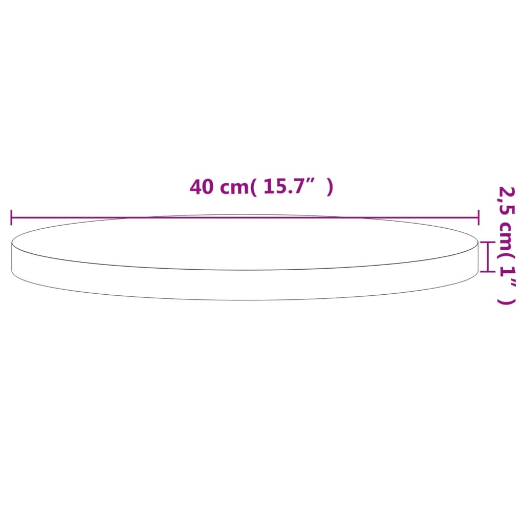 vidaXL Blat de masă rotund, Ø40x2,5 cm, lemn masiv de fag vidaXL Blat de masă rotund, Ø40x2,5 cm, lemn masiv de fag