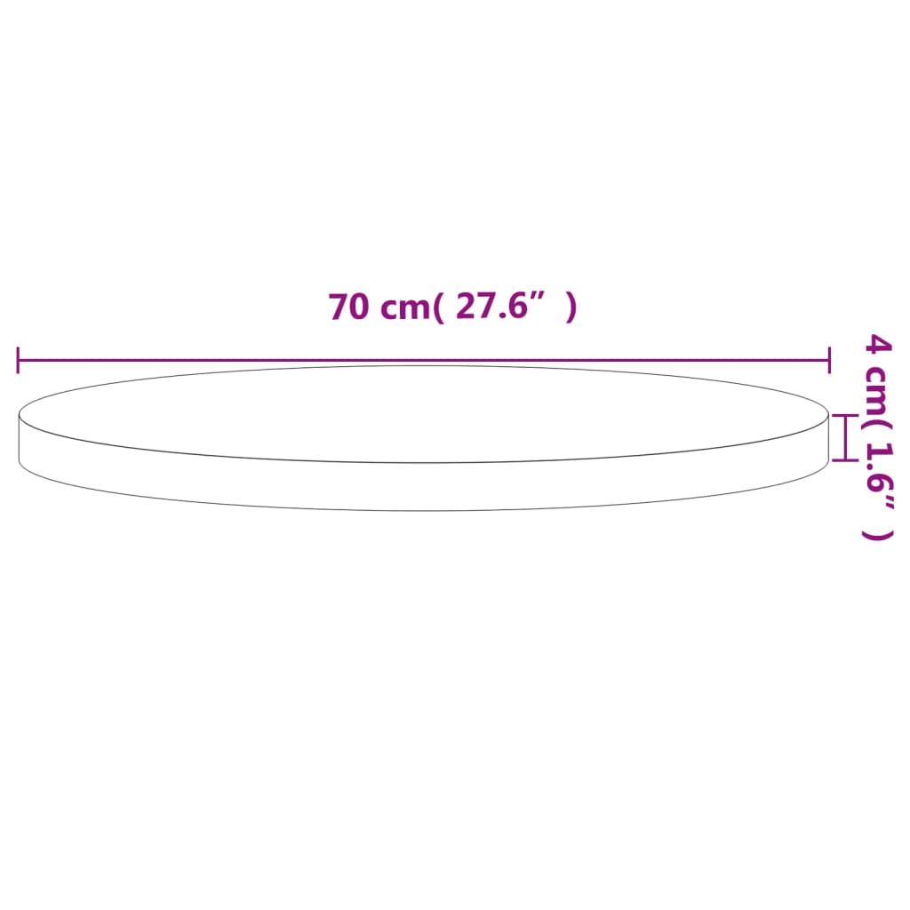 vidaXL Blat de masă rotund, Ø70x4 cm, lemn masiv de fag vidaXL Blat de masă rotund, Ø70x4 cm, lemn masiv de fag