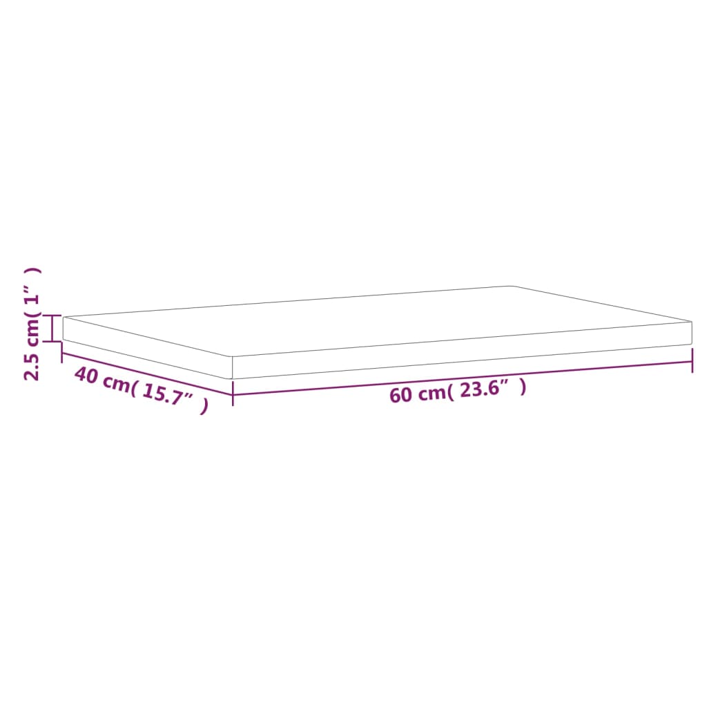 vidaXL Blat de baie, 60x40x2,5 cm, lemn masiv de fag vidaXL Blat de baie, 60x40x2,5 cm, lemn masiv de fag