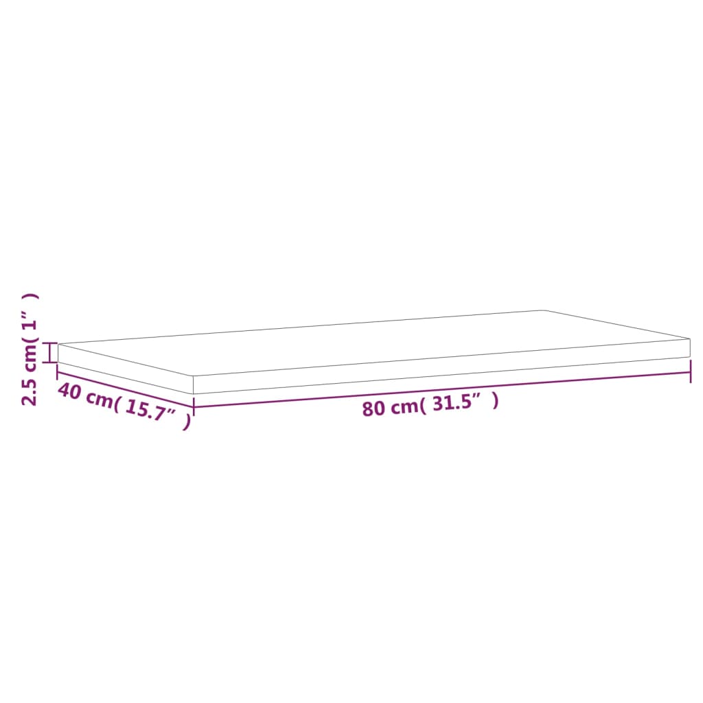 vidaXL Blat de baie, 80x40x2,5 cm, lemn masiv de fag vidaXL Blat de baie, 80x40x2,5 cm, lemn masiv de fag