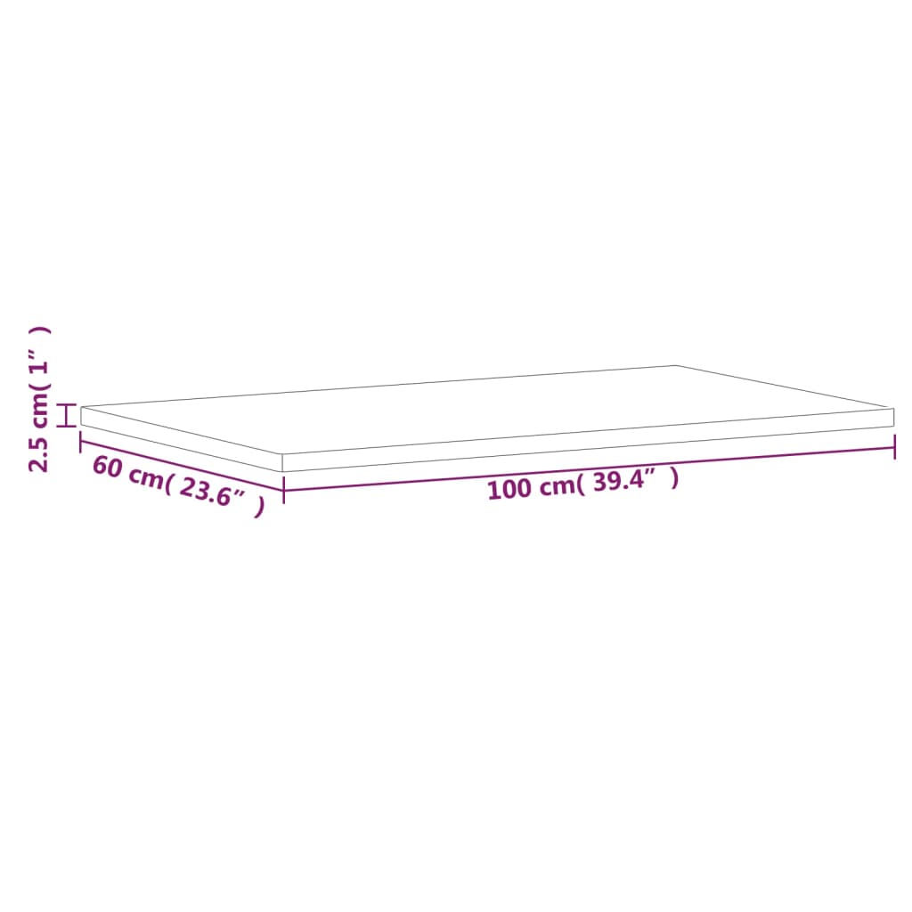 vidaXL Blat de baie, 100x60x2,5 cm, lemn masiv de fag vidaXL Blat de baie, 100x60x2,5 cm, lemn masiv de fag