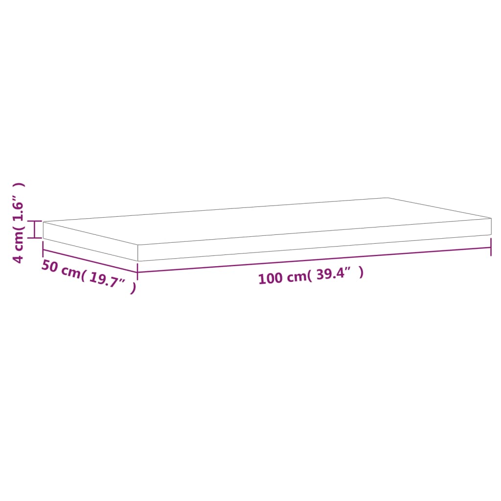 vidaXL Blat de baie, 100x50x4 cm, lemn masiv de fag vidaXL Blat de baie, 100x50x4 cm, lemn masiv de fag