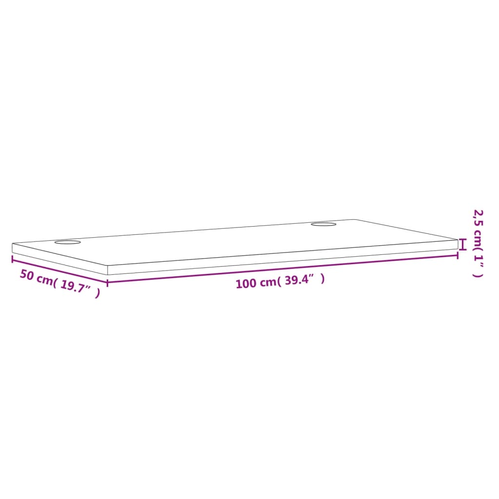vidaXL Blat de birou, 100x50x2,5 cm, lemn masiv de fag vidaXL Blat de birou, 100x50x2,5 cm, lemn masiv de fag