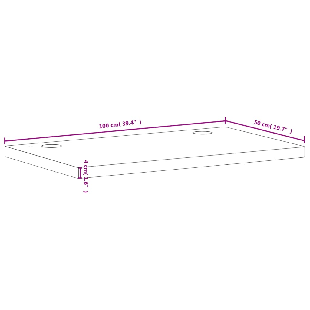 vidaXL Blat de birou, 100x50x4 cm, lemn masiv de fag vidaXL Blat de birou, 100x50x4 cm, lemn masiv de fag