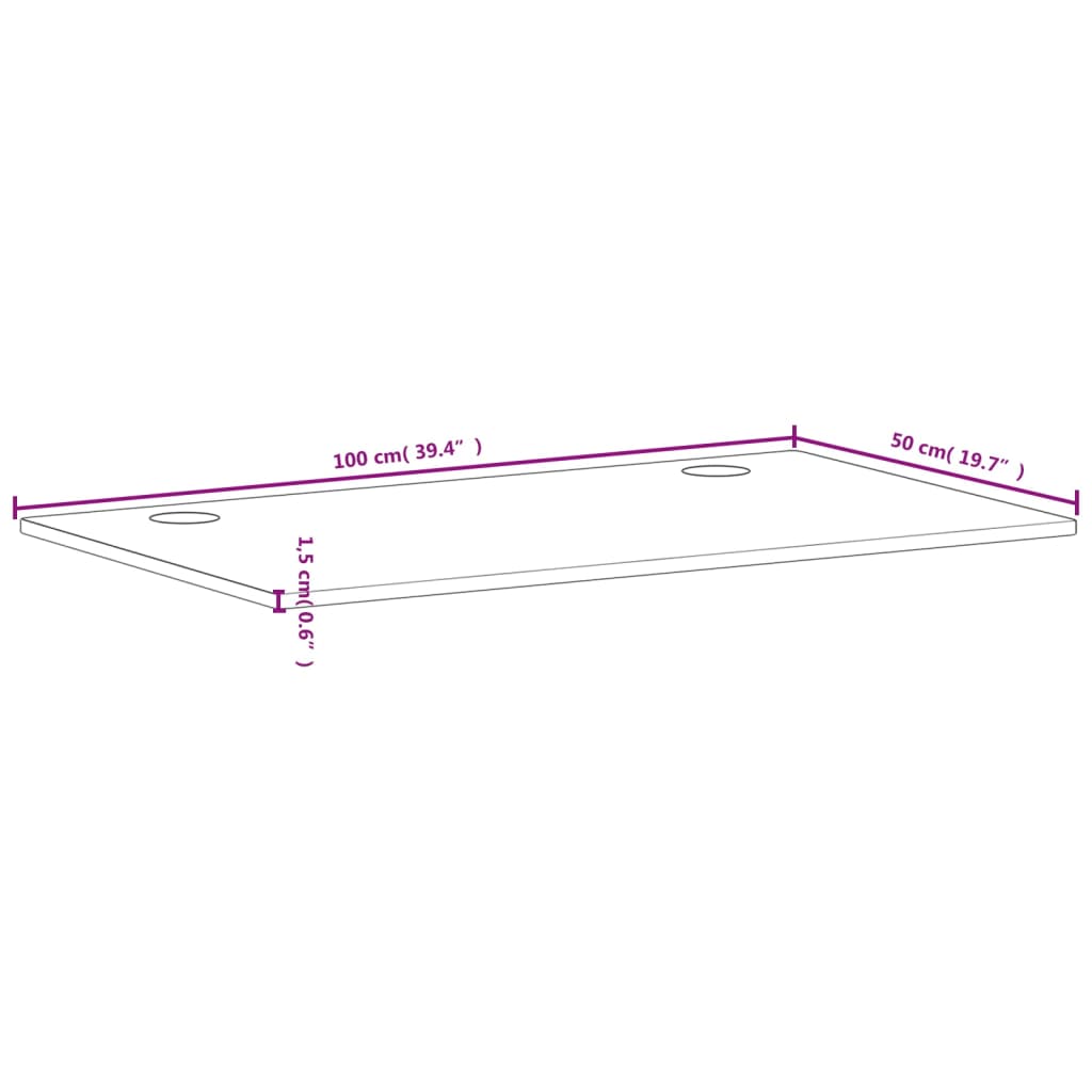 vidaXL Blat de birou, 100x50x1,5 cm, lemn masiv de fag vidaXL Blat de birou, 100x50x1,5 cm, lemn masiv de fag