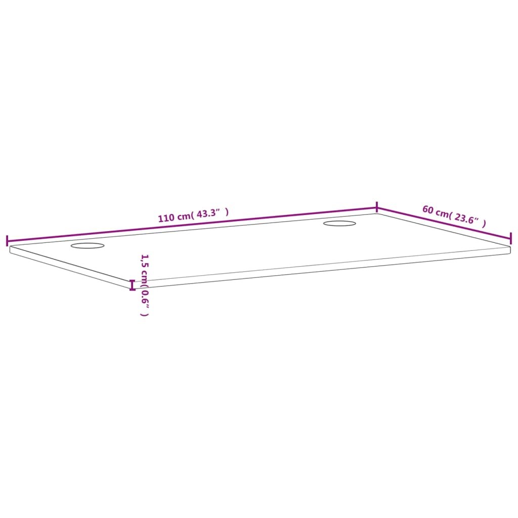 vidaXL Blat de birou, 110x60x1,5 cm, lemn masiv de fag vidaXL Blat de birou, 110x60x1,5 cm, lemn masiv de fag