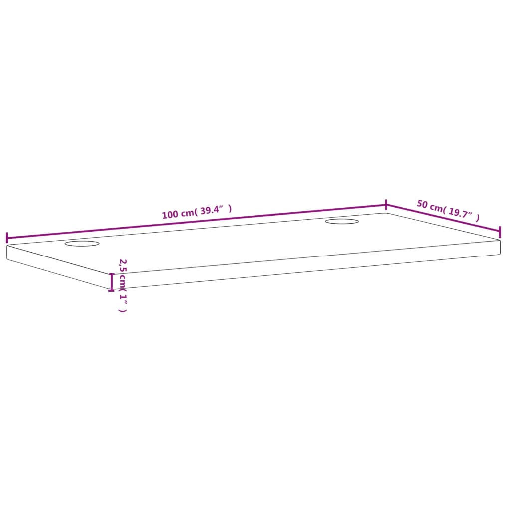 vidaXL Blat de birou, 100x50x2,5 cm, lemn masiv de fag vidaXL Blat de birou, 100x50x2,5 cm, lemn masiv de fag