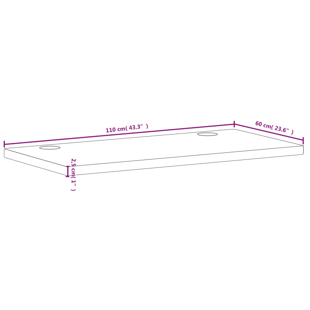 vidaXL Blat de birou, 110x60x2,5 cm, lemn masiv de fag vidaXL Blat de birou, 110x60x2,5 cm, lemn masiv de fag