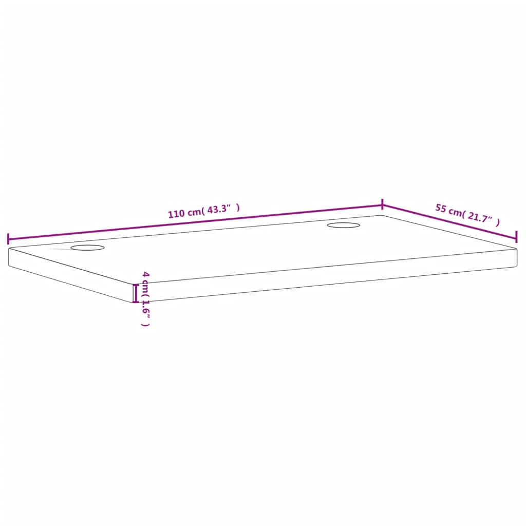 vidaXL Blat de birou, 110x55x4 cm, lemn masiv de fag vidaXL Blat de birou, 110x55x4 cm, lemn masiv de fag