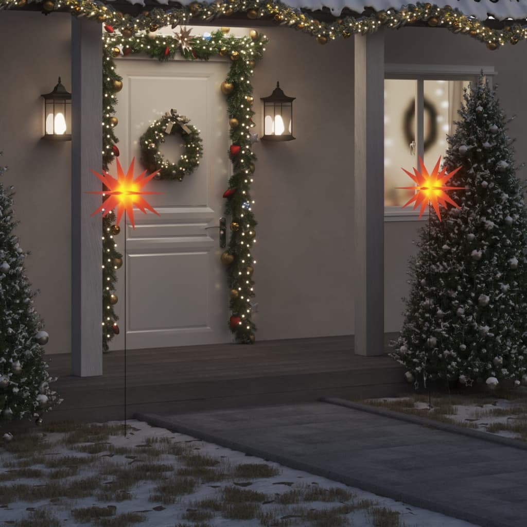 vidaXL Lumină de Crăciun cu LED/țăruș de sol roșu 57 cm pliabil vidaXL Lumină de Crăciun cu LED/țăruș de sol roșu 57 cm pliabil