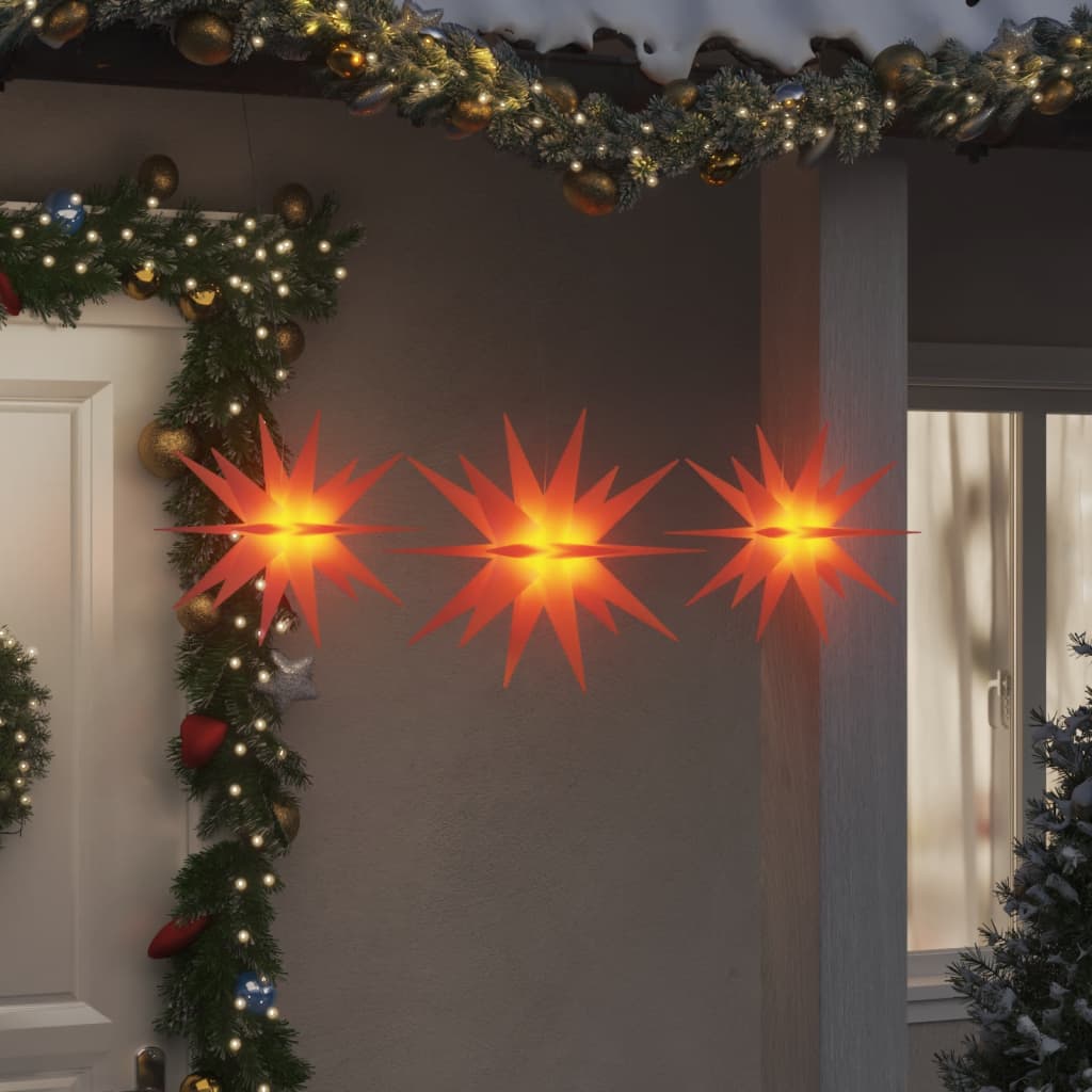 vidaXL Lumini de Crăciun cu LED-uri, 3 buc., roșu, pliabil vidaXL Lumini de Crăciun cu LED-uri, 3 buc., roșu, pliabil