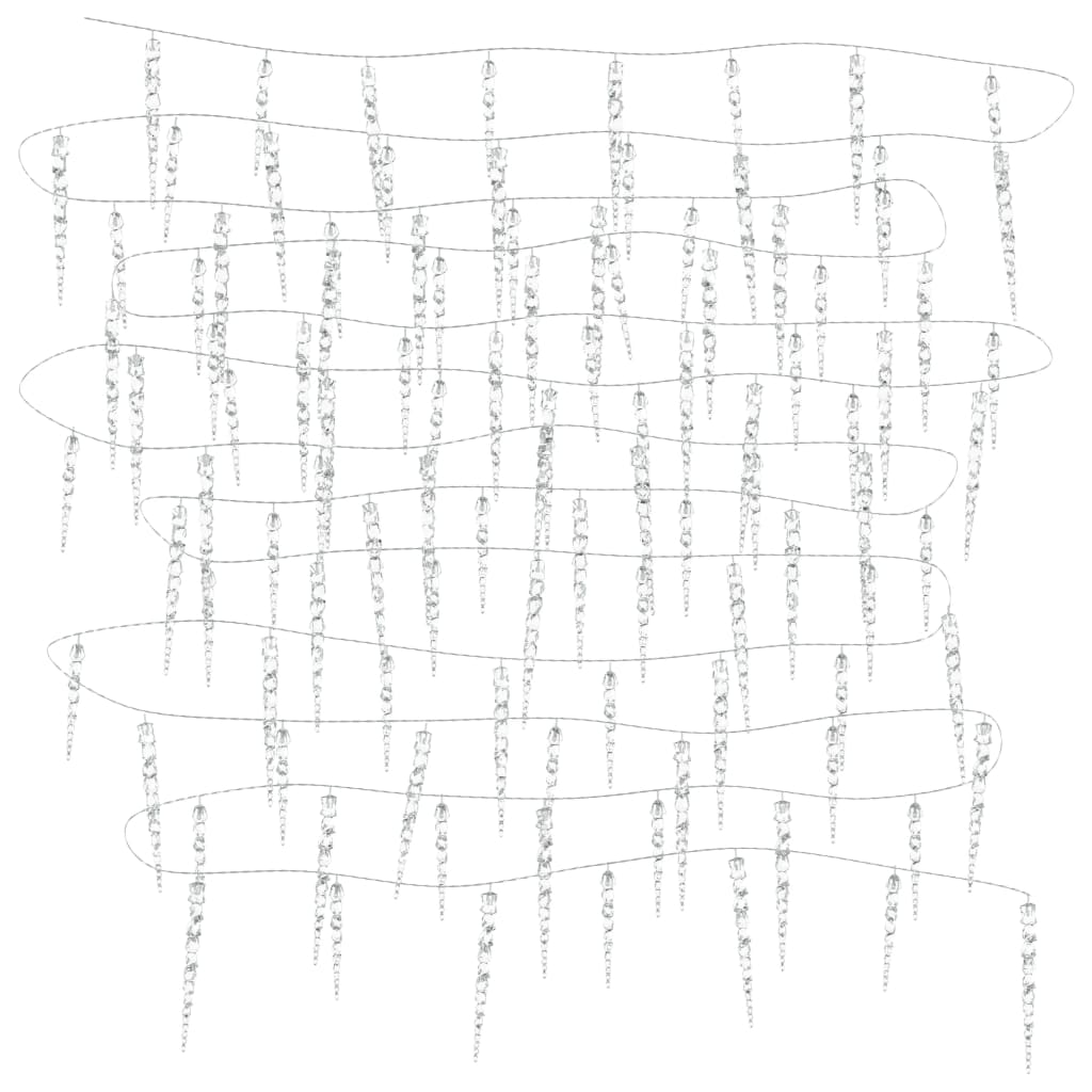 vidaXL Lumină de Crăciun tip țurțuri, 100 LED-uri, alb cald, 10 m, acrilică, PVC