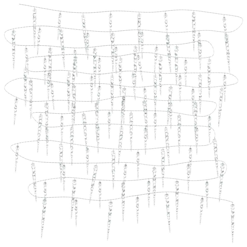 vidaXL Lumină de Crăciun tip țurțuri, 200 LED-uri, alb rece, 20 m, acril PVC