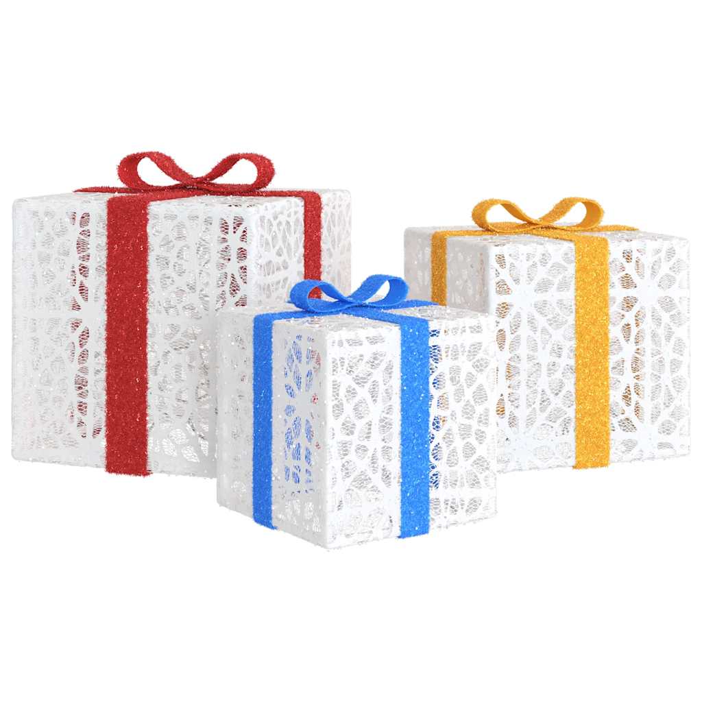 vidaXL Cutii de Crăciun iluminate, 3 buc., 64 LED-uri, alb cald vidaXL Cutii de Crăciun iluminate, 3 buc., 64 LED-uri, alb cald
