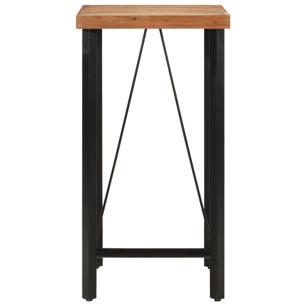 vidaXL Masă de bar, 55x55x107 cm, lemn masiv acacia și fier