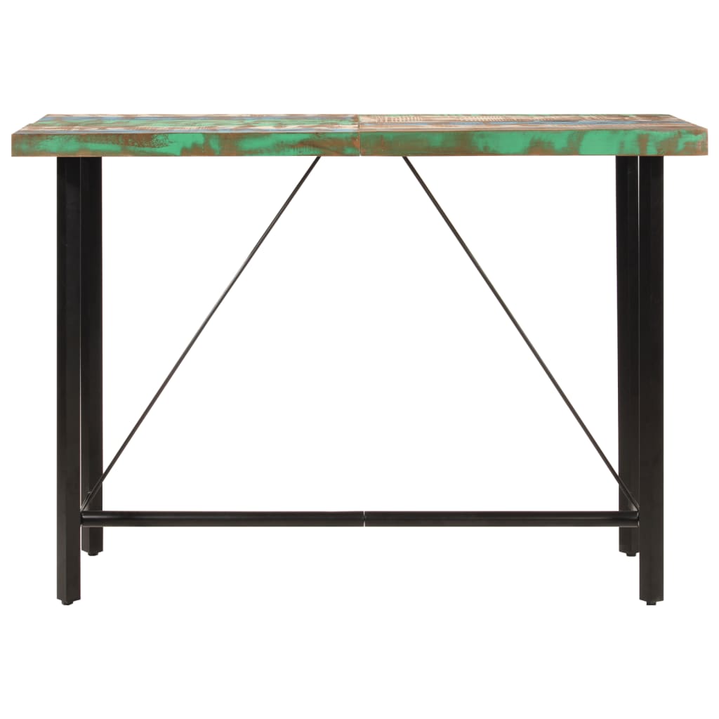 vidaXL Masă de bar, 150x70x107 cm, lemn masiv reciclat și fier vidaXL Masă de bar, 150x70x107 cm, lemn masiv reciclat și fier