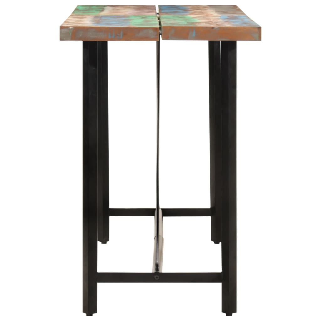 vidaXL Masă de bar, 150x70x107 cm, lemn masiv reciclat și fier vidaXL Masă de bar, 150x70x107 cm, lemn masiv reciclat și fier