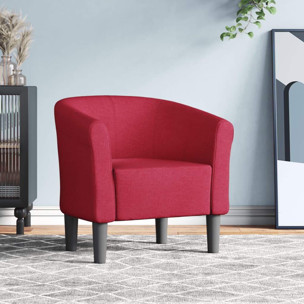 vidaXL Fotoliu tip cuvă, roșu vin, material textil vidaXL Fotoliu tip cuvă, roșu vin, material textil