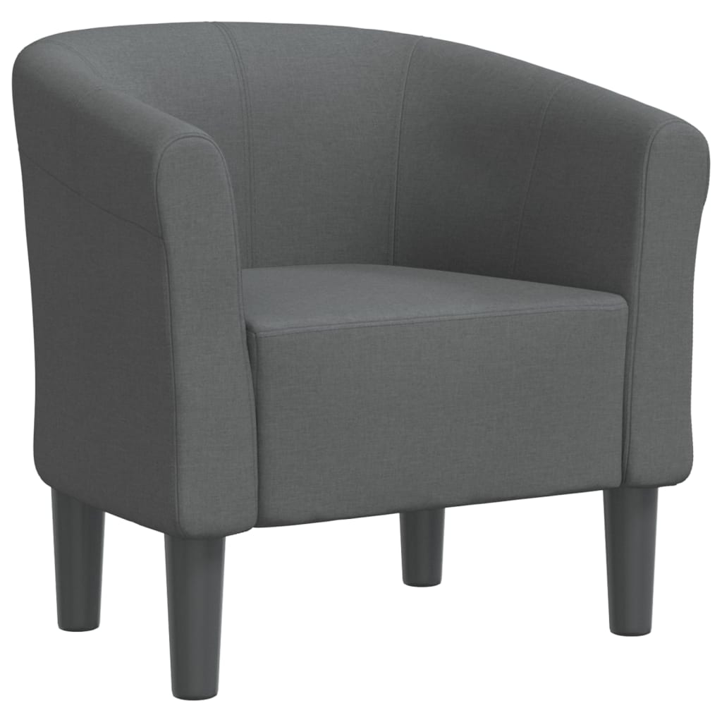 vidaXL Fotoliu tip cuvă, gri închis, material textil vidaXL Fotoliu tip cuvă, gri închis, material textil