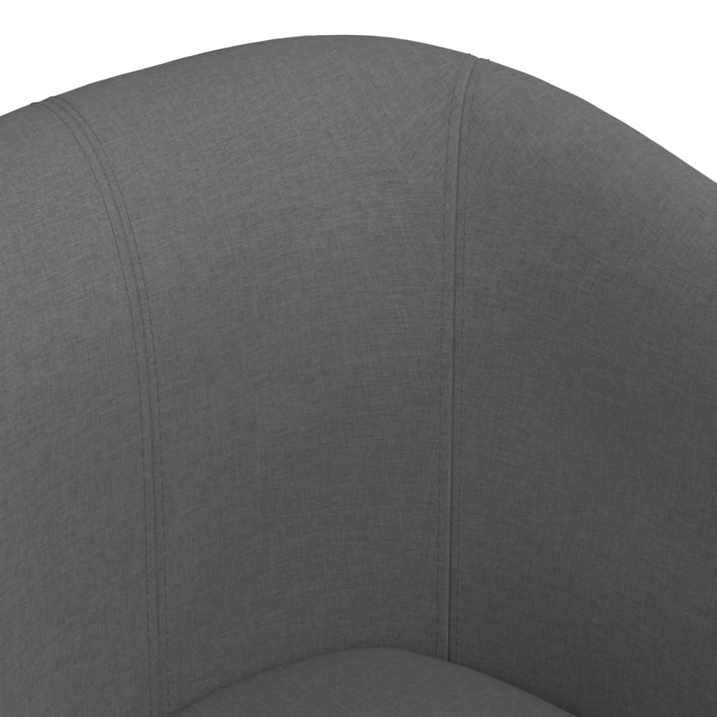 vidaXL Fotoliu tip cuvă cu taburet, gri închis, material textil