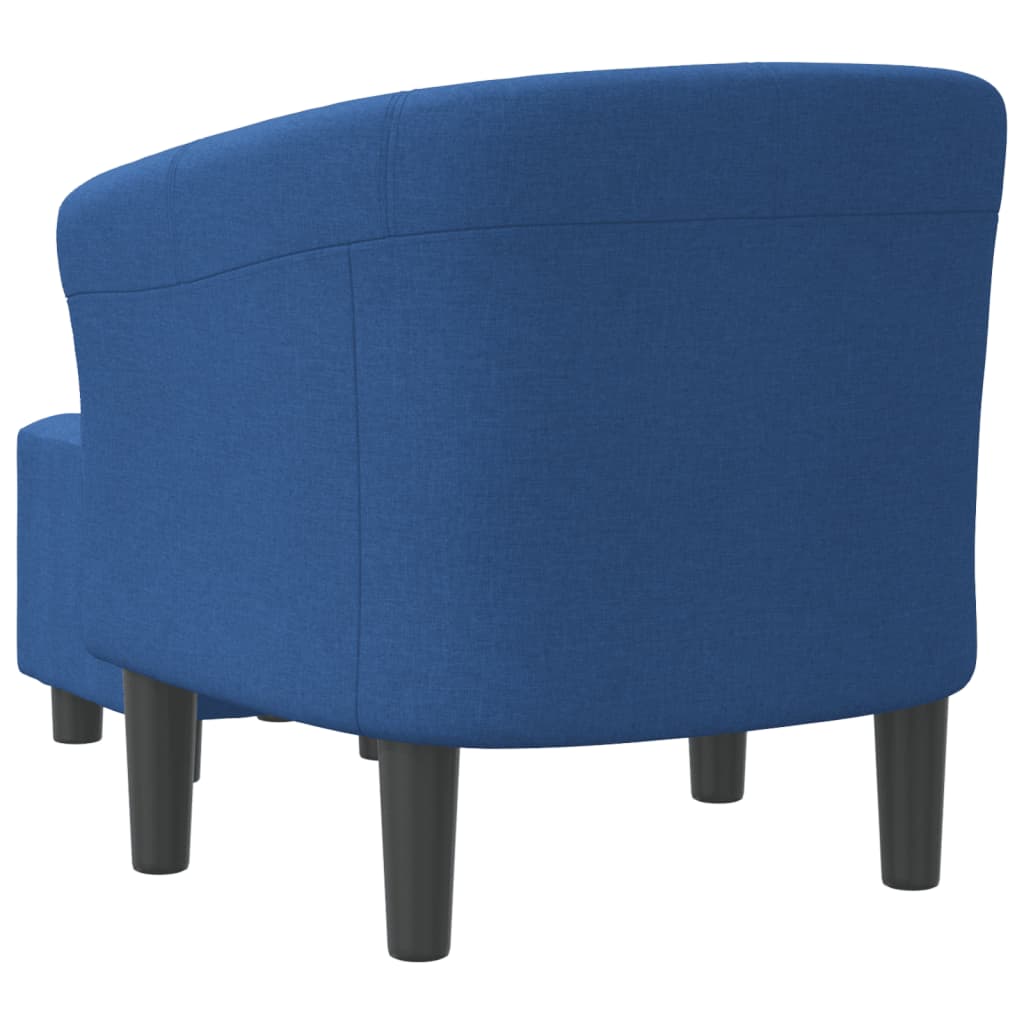 vidaXL Fotoliu tip cuvă cu taburet, albastru, material textil vidaXL Fotoliu tip cuvă cu taburet, albastru, material textil