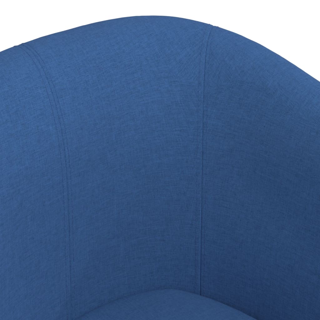 vidaXL Fotoliu tip cuvă cu taburet, albastru, material textil vidaXL Fotoliu tip cuvă cu taburet, albastru, material textil