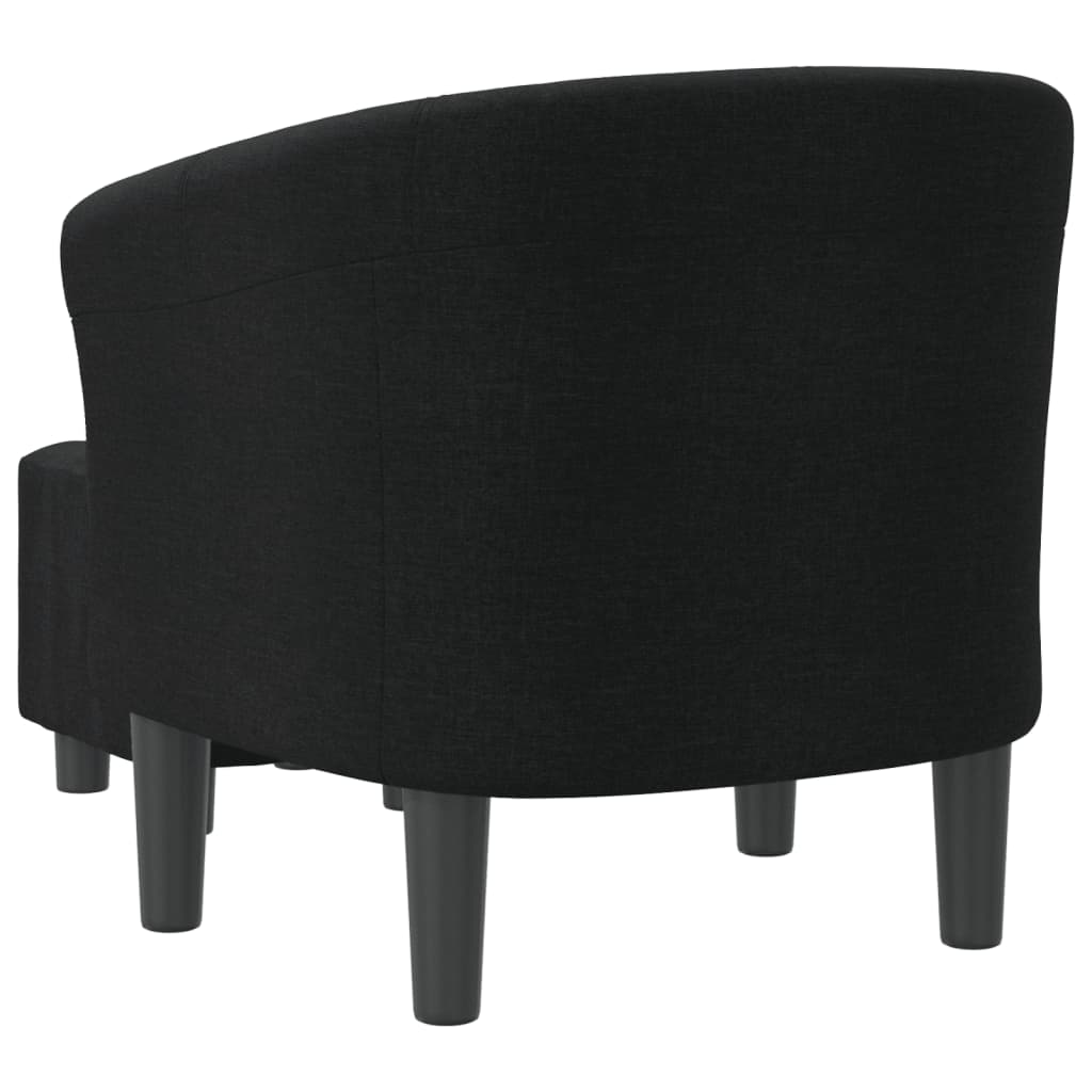 vidaXL Fotoliu tip cuvă cu taburet, negru, material textil vidaXL Fotoliu tip cuvă cu taburet, negru, material textil