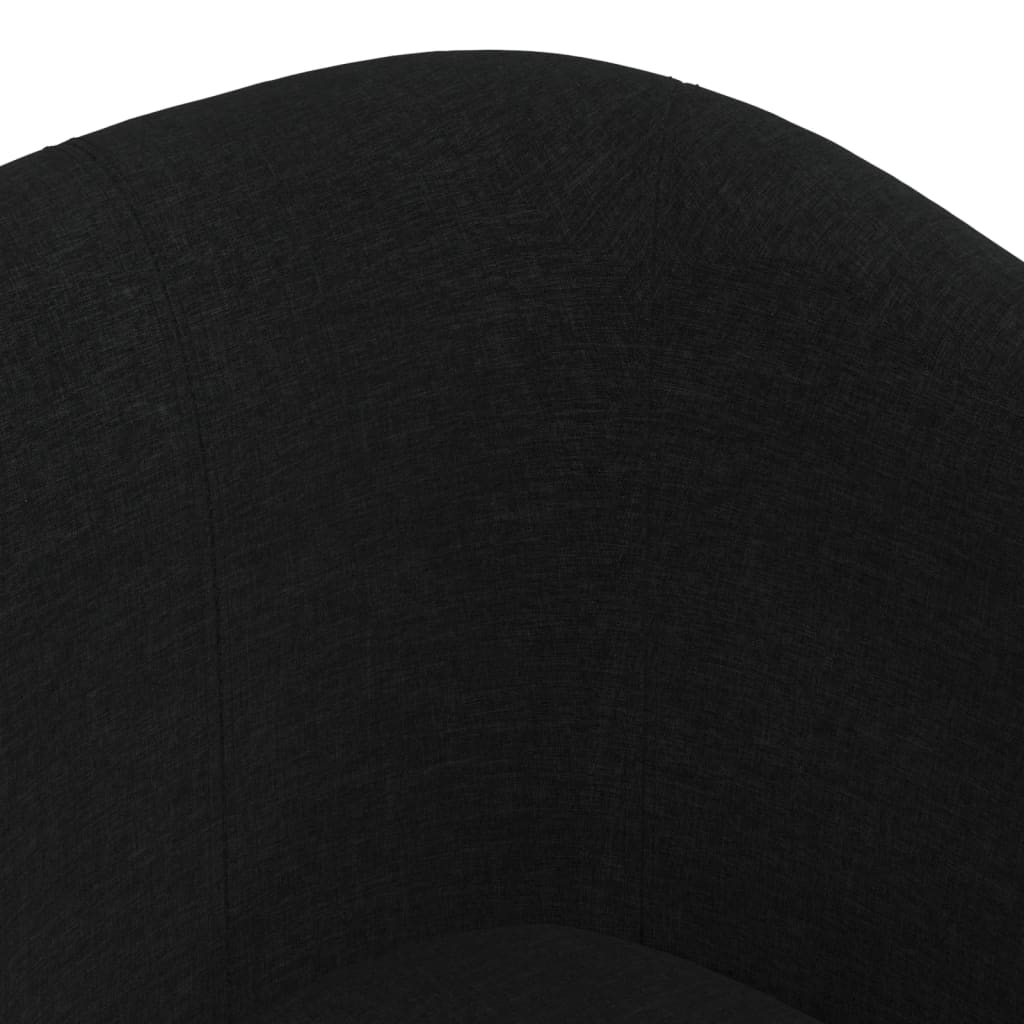 vidaXL Fotoliu tip cuvă cu taburet, negru, material textil vidaXL Fotoliu tip cuvă cu taburet, negru, material textil