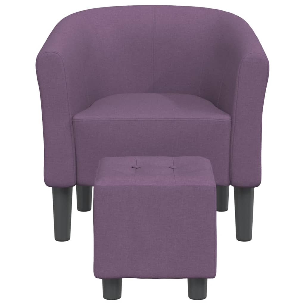 vidaXL Fotoliu tip cuvă cu taburet, violet, material textil vidaXL Fotoliu tip cuvă cu taburet, violet, material textil