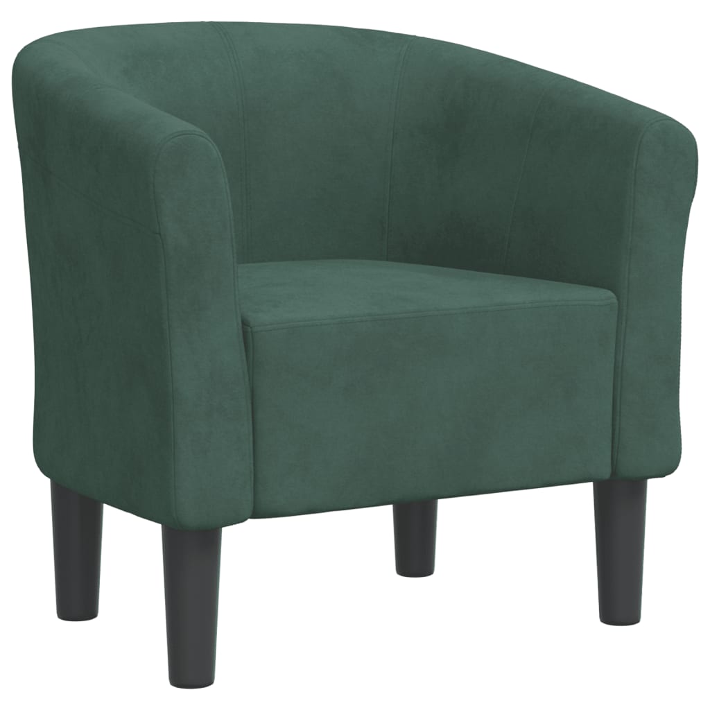 vidaXL Fotoliu tip cuvă, verde închis, catifea vidaXL Fotoliu tip cuvă, verde închis, catifea