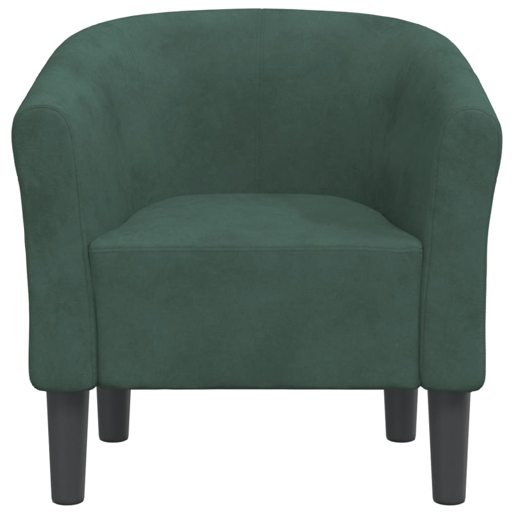 vidaXL Fotoliu tip cuvă, verde închis, catifea vidaXL Fotoliu tip cuvă, verde închis, catifea