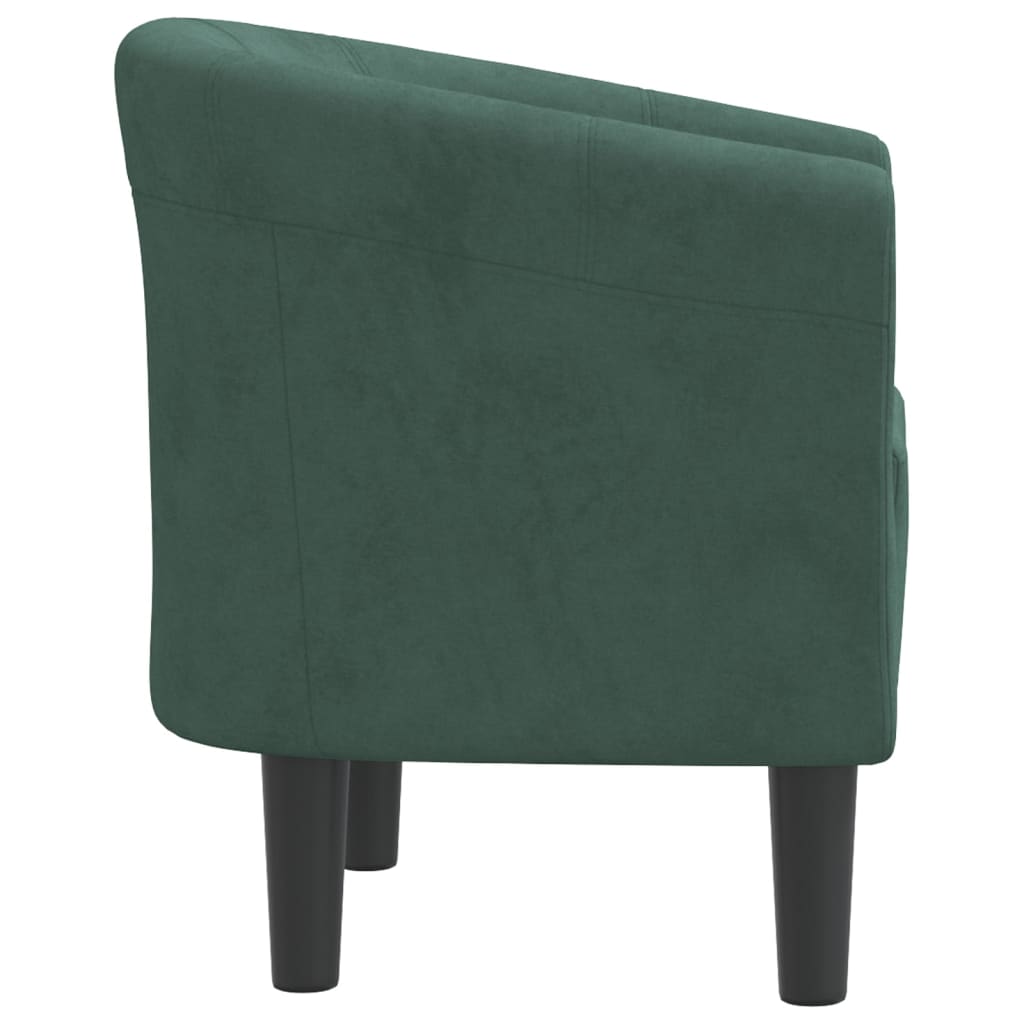 vidaXL Fotoliu tip cuvă, verde închis, catifea vidaXL Fotoliu tip cuvă, verde închis, catifea