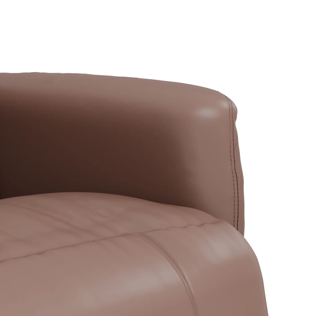 vidaXL Fotoliu rabatabil cu suport de picioare, maro, piele ecologică