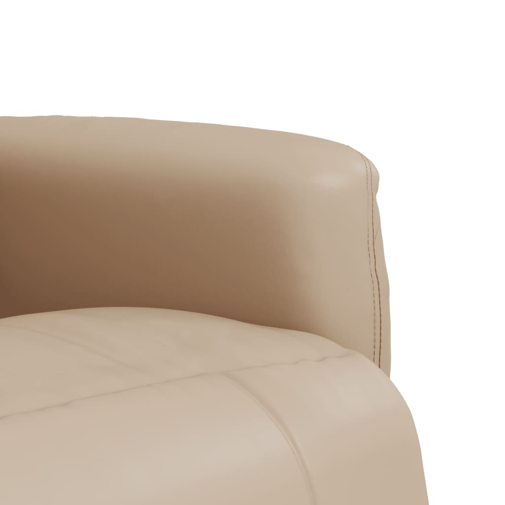 vidaXL Fotoliu rabatabil cu suport picioare cappuccino piele ecologică