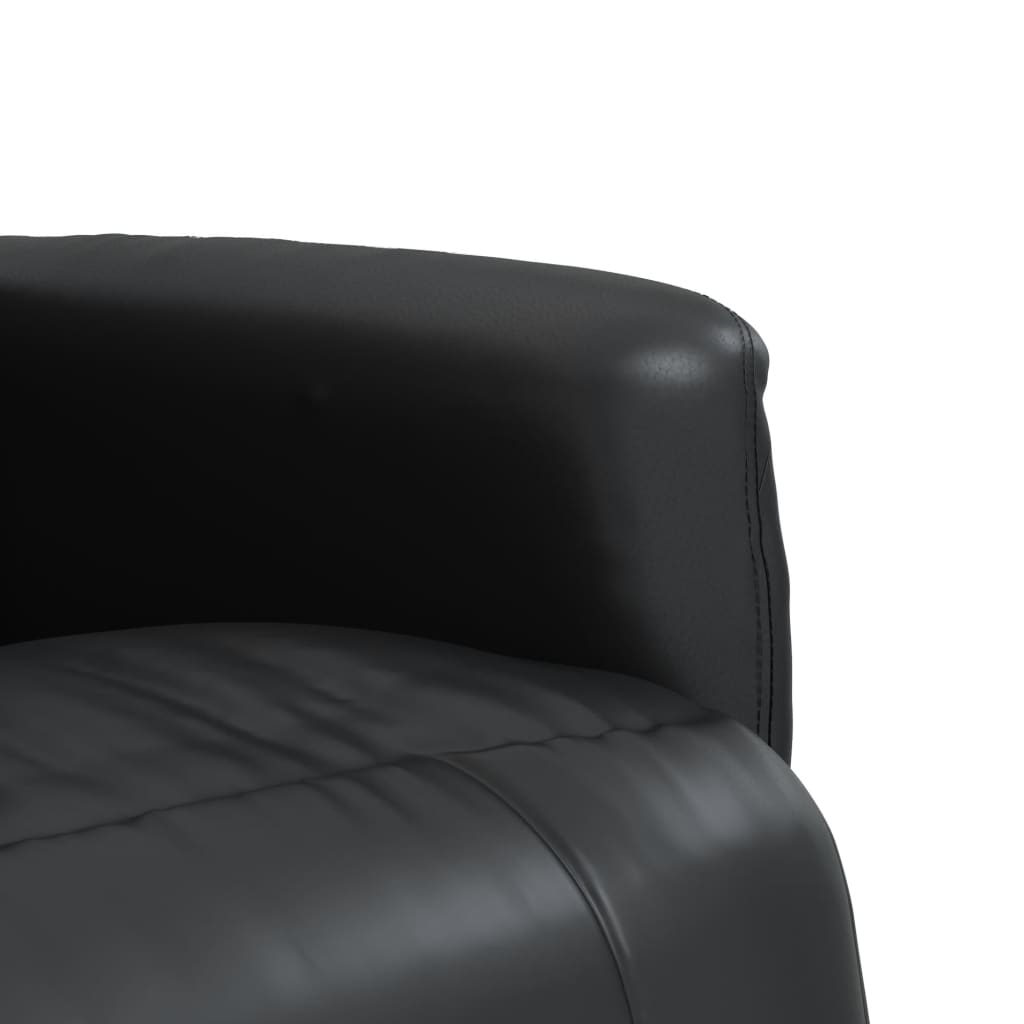 vidaXL Fotoliu rabatabil cu suport de picioare, negru, piele ecologică