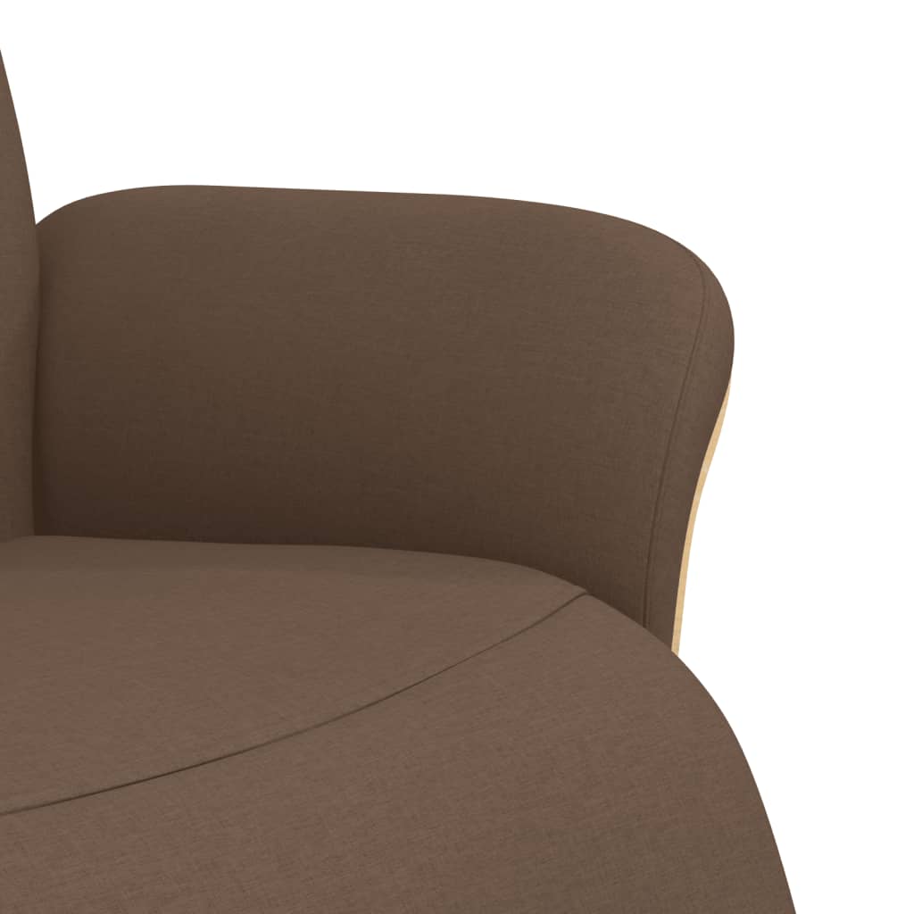 vidaXL Fotoliu rabatabil cu suport de picioare, maro, textil