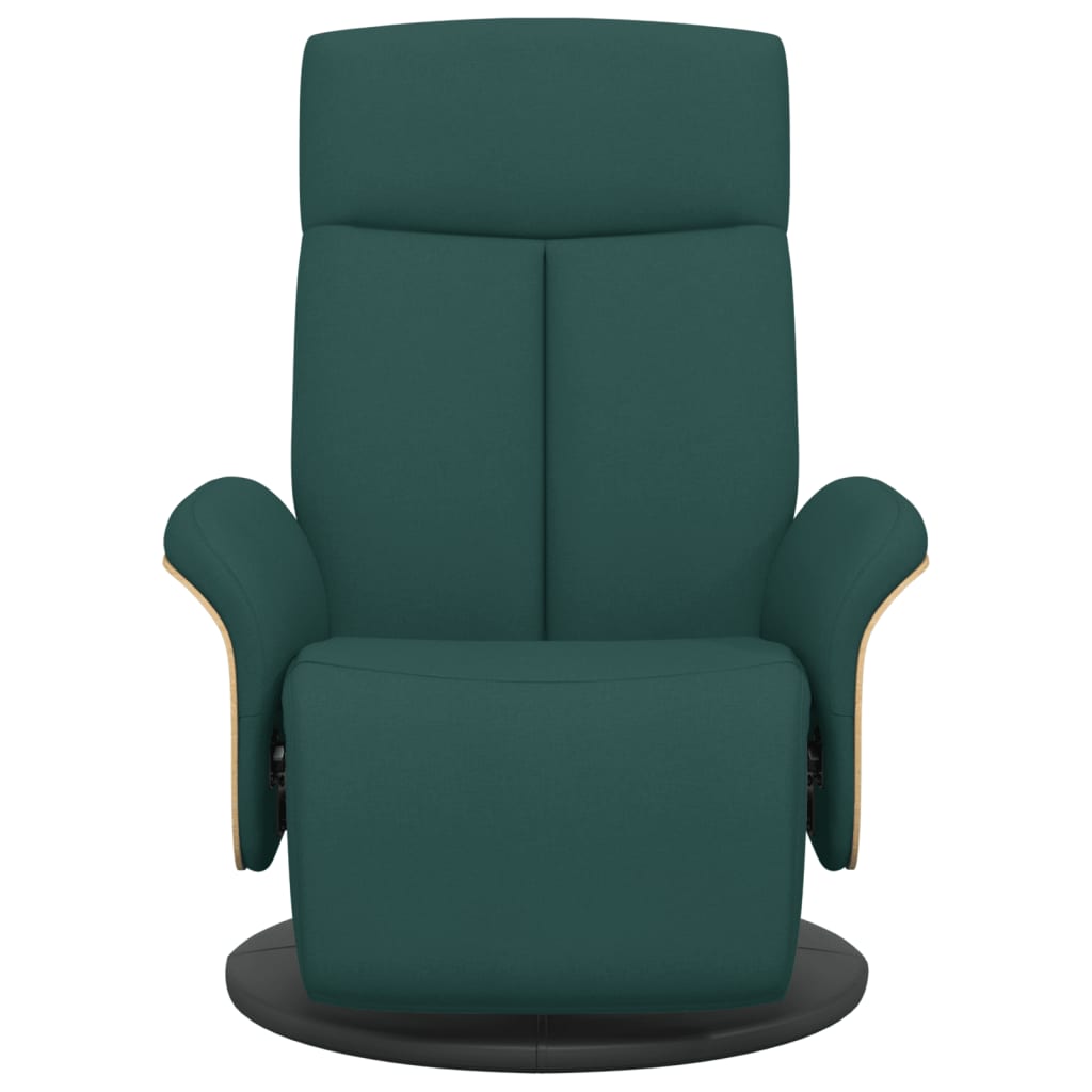 vidaXL Fotoliu rabatabil cu suport de picioare, verde închis, textil