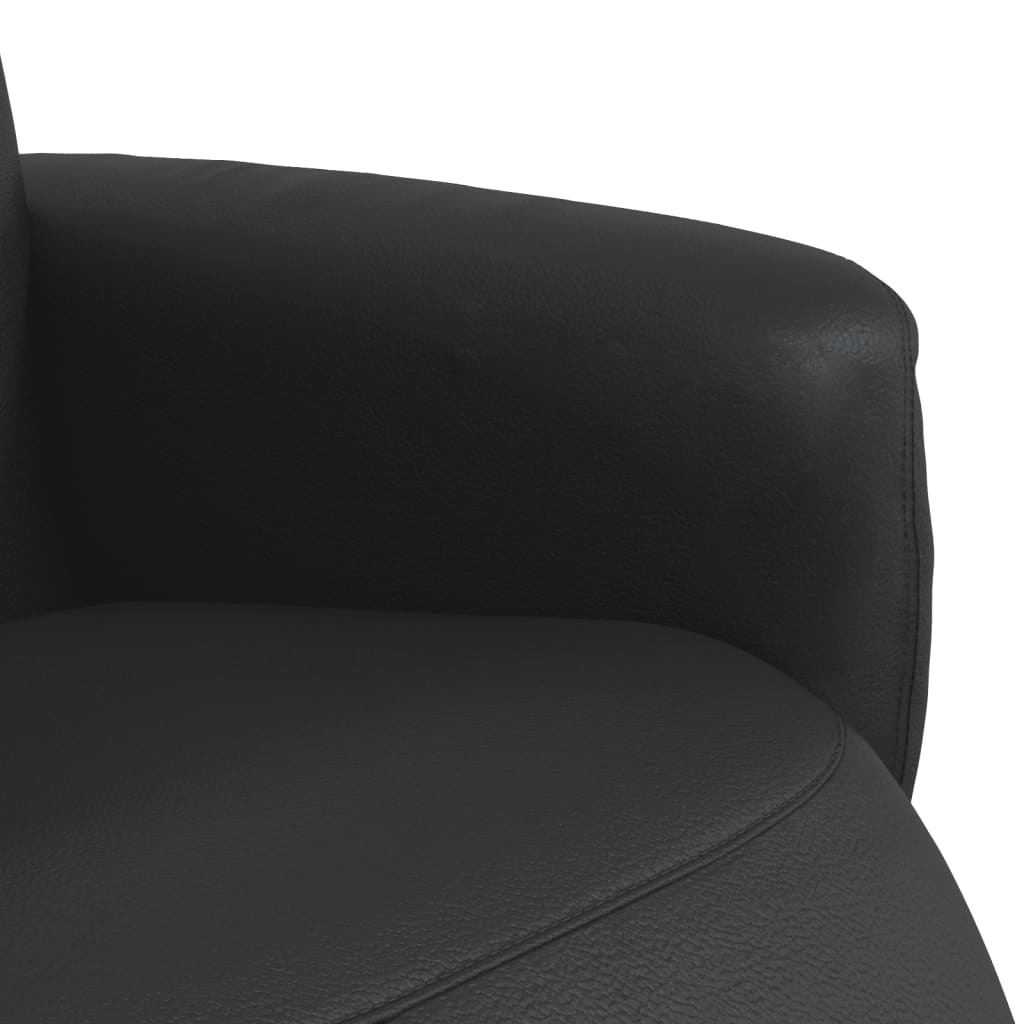 vidaXL Fotoliu rabatabil cu suport de picioare, negru, piele ecologică