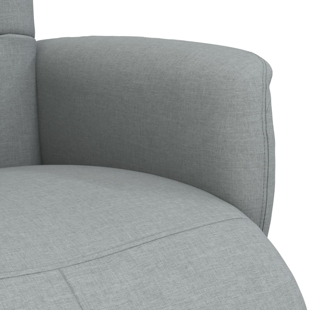 vidaXL Fotoliu rabatabil cu suport de picioare, gri deschis, textil vidaXL Fotoliu rabatabil cu suport de picioare, gri deschis, textil